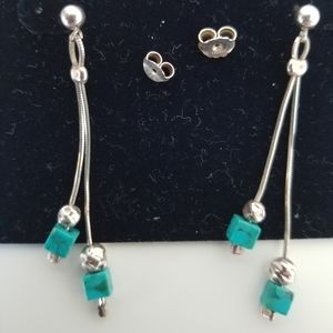 Silver earrings with natural Turquoise